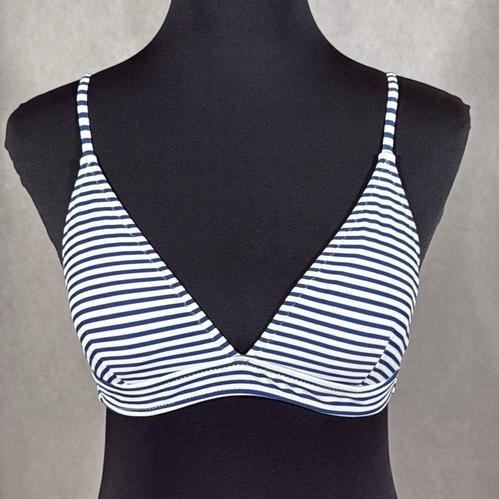 NWOT Navy and White Striped Swim Bikini Top
